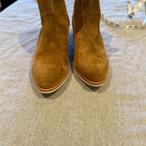 Crevo Women's Tan Suede Ankle Boots